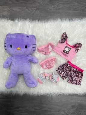 Hello Kitty Build a Bear Sanrio Purple Plushie  18" No & accessories